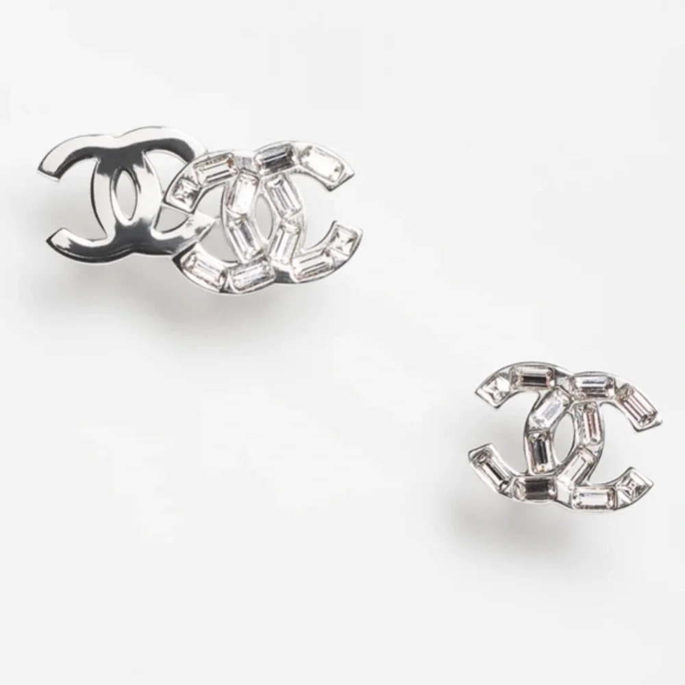 Chanel CC earings metal and strass with collateral costume 22P
